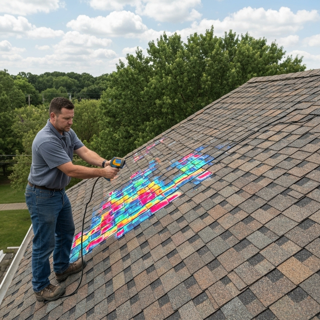 Roof leak inspection using thermal imaging